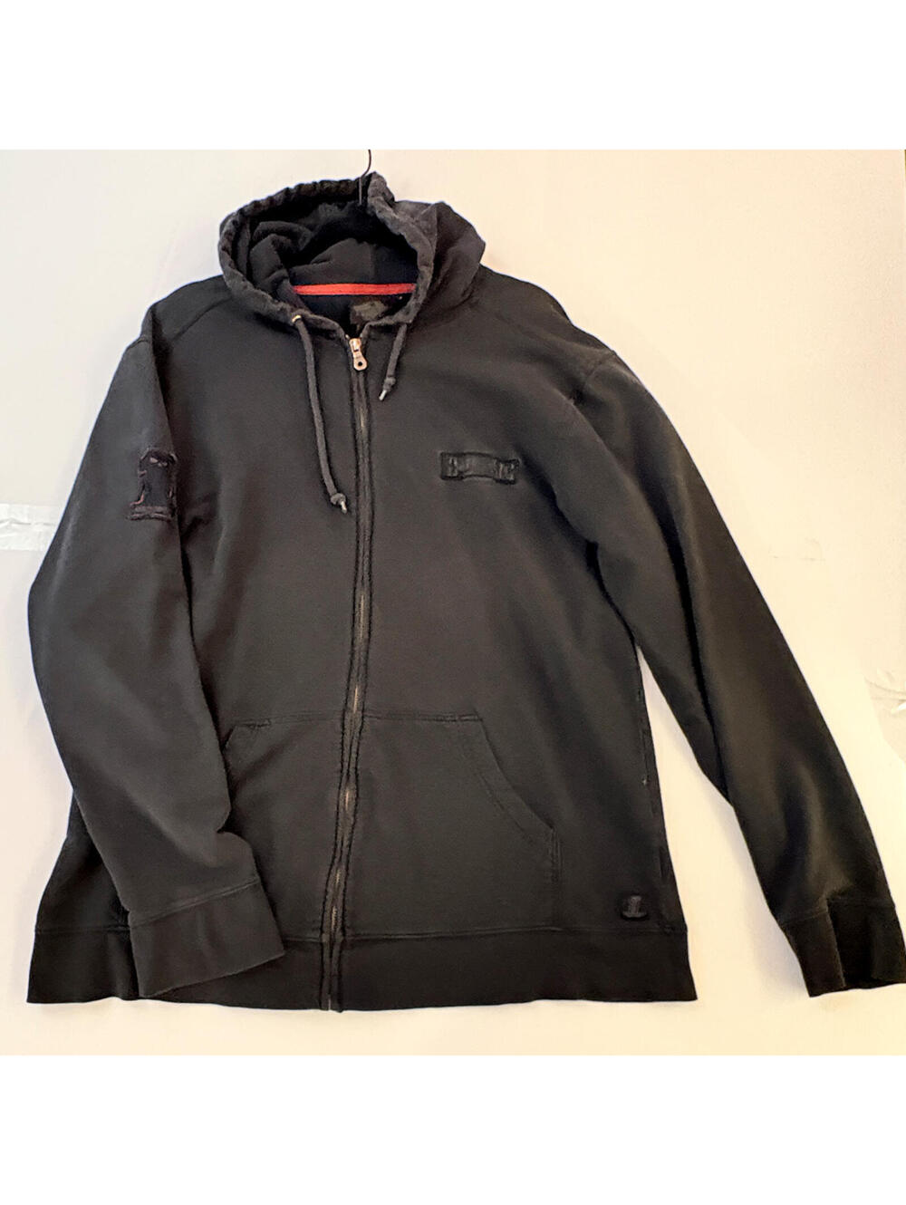 Harley-Davidson Black Zip-Up Hoodie Sweatshirt with Graphic Back and Sleeve